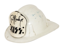 KISS Paul Stanley Concert Stage Worn White Fire Helmet Dynasty Tour 1979 Signed by Paul and Inscribed “Firehouse!”