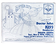 KISS Hotter Than Hell Tour Glitter City Concert Poster November 3, 1974 Duluth, Minnesota