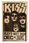 KISS with Rush Alive Tour Concert Poster December 20, 1975 Pittsburgh, Pennsylvania