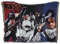 KISS In Concert Collage Prototype Woven Tapestry Throw Blanket 2000 Unused (Only One Known To Exist) Gene Ace Peter Paul