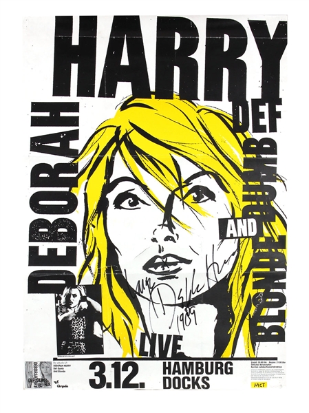 Blondie Deborah Harry Signed Concert Poster from Hamburg, Germany Dec 03, 1989
