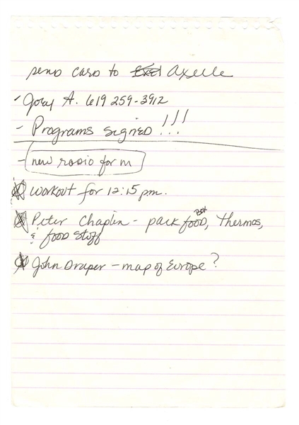 Madonna Handwritten Note