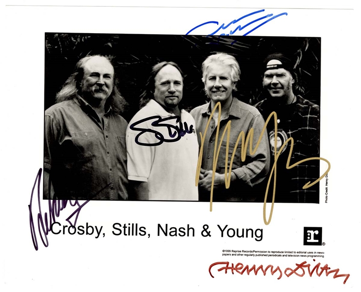 Crosby, Stills, Nash and Young Signed Herb Ritz Photograph REAL