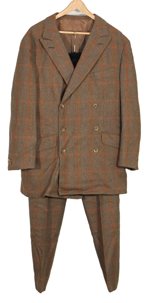 Albert Grossman Owned & Worn Brown and Orange Checked Suit