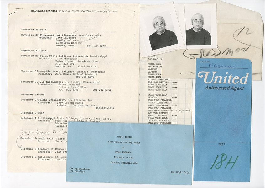 Albert Grossman Original Tour Document Archive