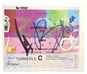 U2 Ticket Stub Signed by Bono and Larry Mullen