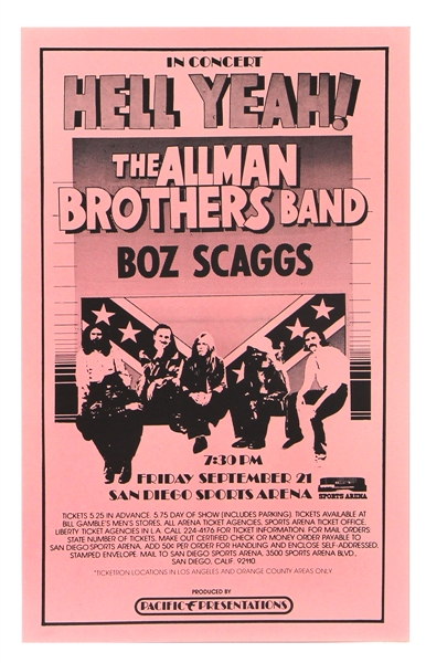 Allman Brothers 1973 "Hell Yeah!" Concert Poster