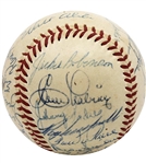 1955 Brooklyn Dodgers Team-Signed ONL Baseball (Championship Season) JSA