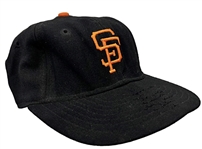 1961 Willie Mays SF Giants Heavily Game-Used & Signed Cap Worn On Incredible Four Home Run Game JSA 