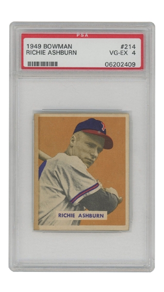 1949 Bowman #214 Richie Ashburn PSA 4