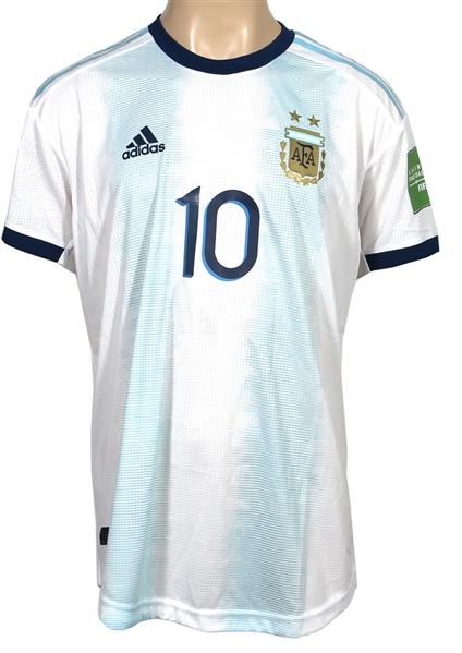 Lionel Messi Match Worn/Match Issued National Team Jersey on 12/11/2020