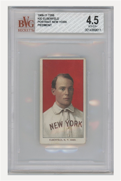 1909-11 T206 #161 Kid Elberfeld/Portrait New York BVG 4.5