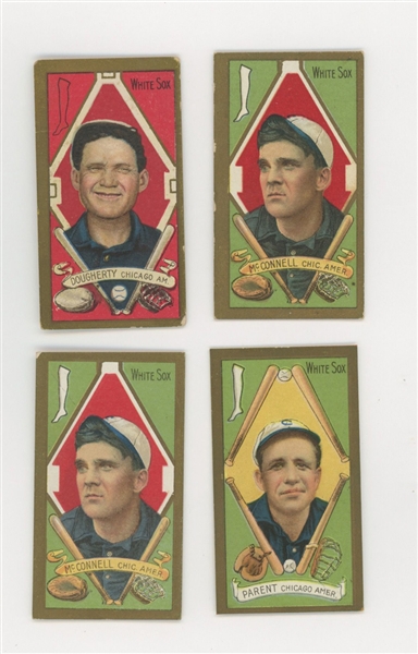 Lot of 4 T205 Gold Border Chicago White Sox Players
