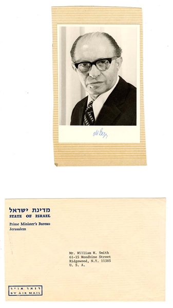 Former Prime Minister of Israel Signed Photograph