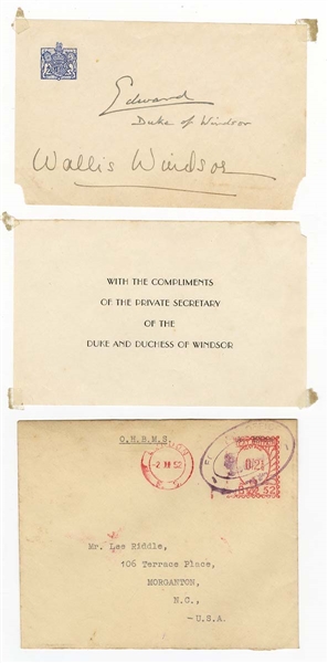 King Edward VII and Wallis Simpson Signed Stationery – Signed “Edward, Duke of Windsor, Wallis Windsor” JSA