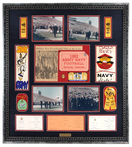 John F. Kennedy Original 1962 63rd Army-Navy Game Tossed Coin Display