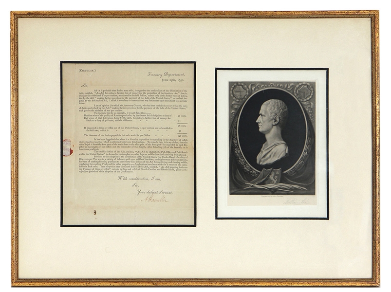 Alexander Hamilton 1792 Signed Treasury Department Document