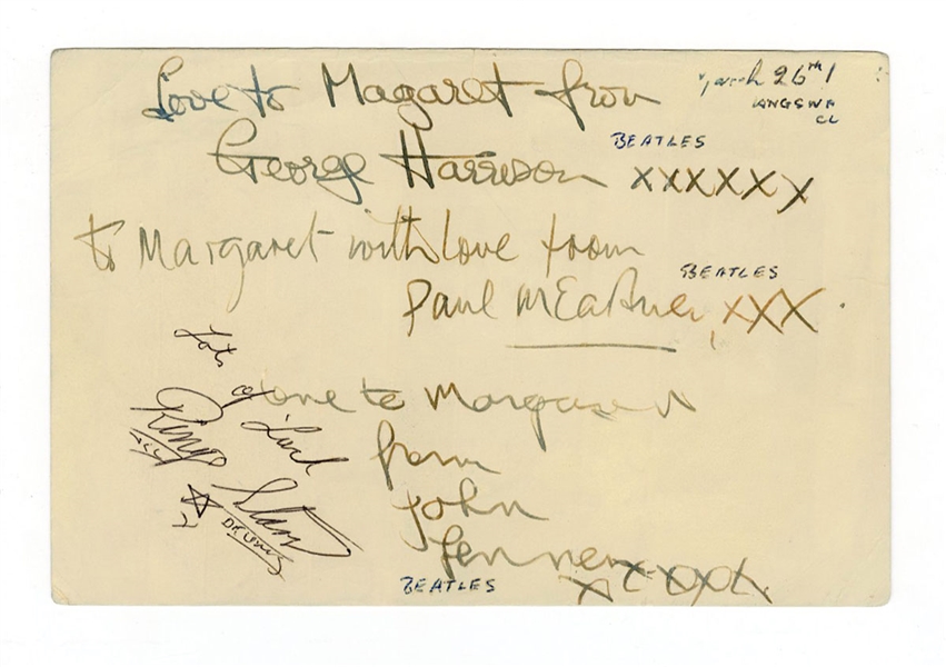 Beatles Earliest Autographs with Ringo Starr March 1962 Caiazzo