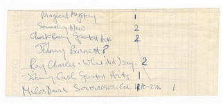 George Harrison Handwritten Music Shopping List
