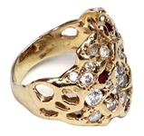 Elvis Presley Owned & Worn 14kt Gold Diamond and Ruby Ring