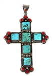 Elvis Presley 1972 Owned and Worn Engraved Silver and Turquoise Cross