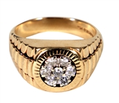 Elvis Presley Owned and Worn 14kt Gold and Diamond Ring