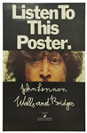 John Lennon 1974 Walls & Bridges Listen To This Apple Promotional Poster