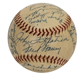 1955 Pittsburgh Pirates Team Signed Baseball (27 Signatures) with Roberto Clemente (Rookie) JSA