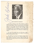Jackie Robinson Signed Program Page JSA