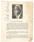 Jackie Robinson Signed Program Page JSA