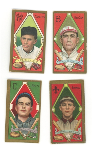 Lot of 4 T205 Gold Borders Cards