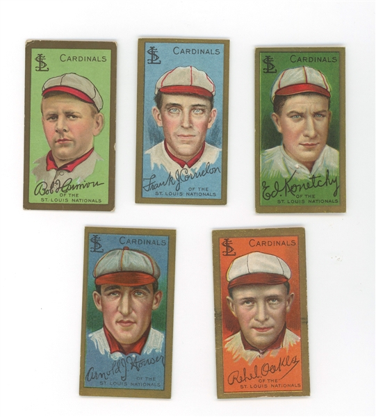 Lot of 5 T205 Gold Borders Saint Louis Cardinals Players