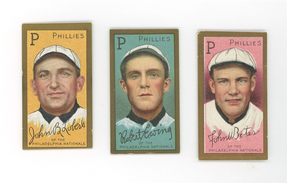 Lot of 3 T205 Gold Borders Philadelphia Phillies Players