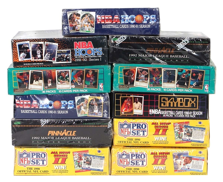 Collection of Eleven (11) Sports Trading Card Wax Boxes

