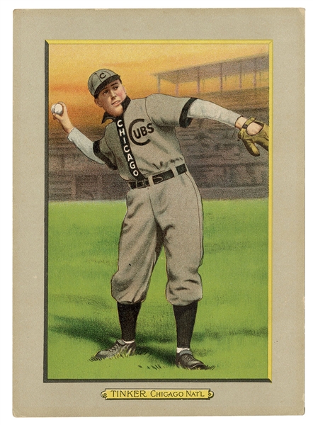 1911 T3 Turkey Red #35 Joe Tinker Cabinets — Checklist Back