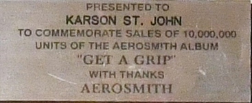 Aerosmith Get A Grip Original Platinum Album Award