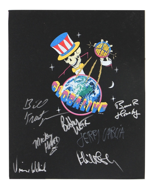 Grateful Dead Fully Signed Artists T-Shirt Pelon New Year’s Eve Concerts Oakland Coliseum 1991-1992 REAL