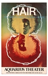 "Hair" Original 1968 Aquarius Theater Rock Musical Cardboard Poster