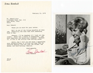 Erma Bombeck Signed Photograph and Letter