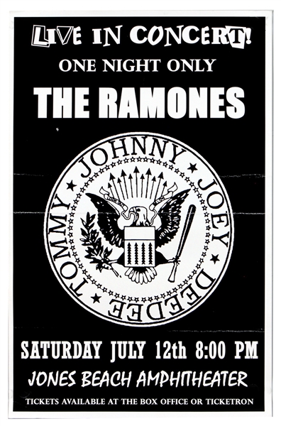 The Ramones Jones Beach Amphitheatre Original Concert Flyer