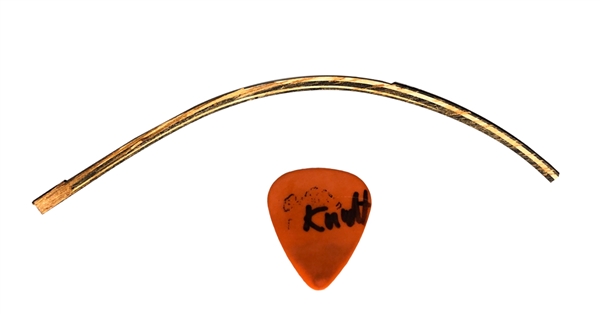 Nirvana Kurt Cobain Stage Used & Signed Guitar Pick with Broken Guitar Piece 10/21/1991 (JSA)