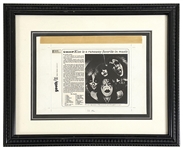 KISS Love Gun Era June 22, 1977 Kiss Press Office Gallup Poll Press Release Master Production Layout Framed -- from 2001 Official Kiss Auction