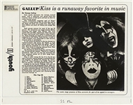KISS Love Gun Era June 22, 1977 Kiss Press Office Gallup Poll Press Release Master Production Layout Framed -- from 2001 Official Kiss Auction