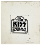 KISS Rock And Roll Over Winter Tour 76-77 Satin Backstage Pass Master Artwork Layout -- purchased from 2001 Official Kiss Auction Pt2