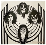 KISS Pro Arts Version Never Released 1979 Blacklight Poster Black and White File Production Transparency