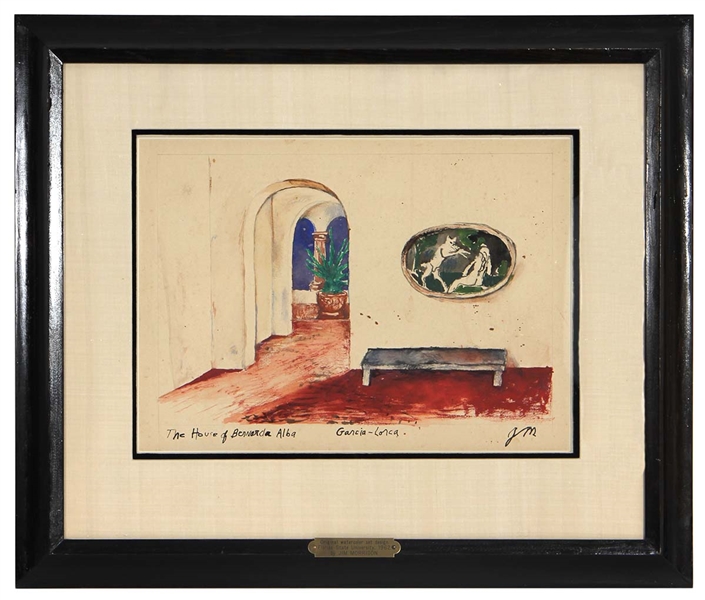 The Doors Jim Morrison "The House of Bernarda Alba" 1962 Original Signed Set Design Painting (JSA)