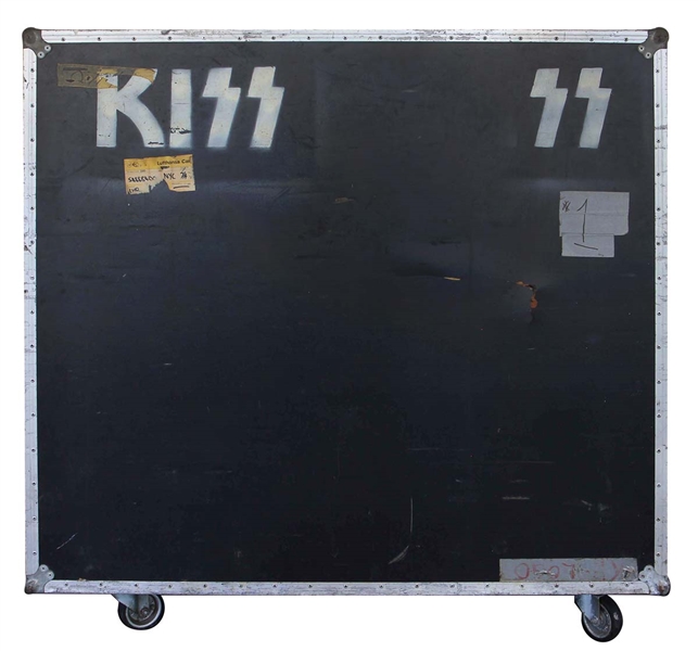 KISS 1974 to early 1976 Concert Tours Original Flight Road Case #1 that held the Original 4FT Kiss Stage Logo