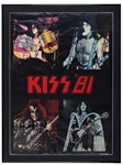 KISS 81 Campus Craft Poster Framed and Signed in 1980/1981 by Gene Simmons Eric Carr Paul Stanley Ace Frehley Framed Vintage Autographs