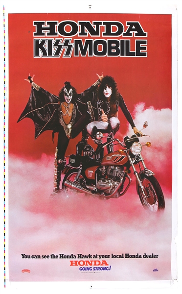KISS 1978 Honda Kiss Mobile Motorcycle Promo Poster Printers Production Proof Version with No Radio Call Sign Frequency Logo