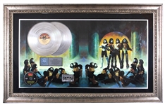 KISS Love Gun Album Oversize 4.5FT RIAA 2x Platinum Award Presented to Eric Carr with Scanned Love Gun Oil Painting Artwork Backdrop